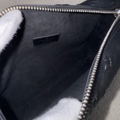 LV Side Trunk MM in Black Monogram Debossed Calfskin in SHW (Model: M21709)