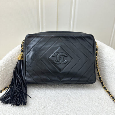 Chanel Vintage Camera Bag in Black Lambskin and 24K GHW