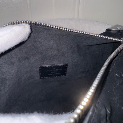 LV Side Trunk MM in Black Monogram Debossed Calfskin in SHW (Model: M21709)