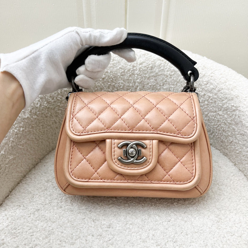 Chanel Seasonal Mini Flap Bag in Dark Beige Calfskin in RHW