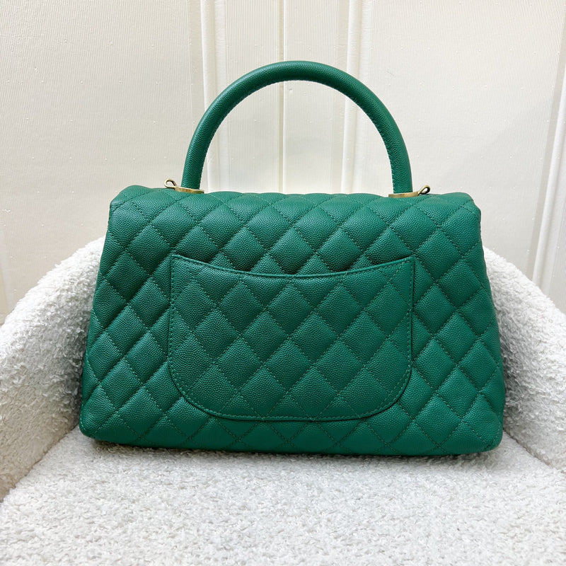 Chanel Medium 29cm Coco Handle Flap in Green Caviar and AGHW