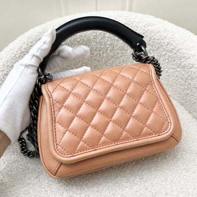 Chanel Seasonal Mini Flap Bag in Dark Beige Calfskin in RHW