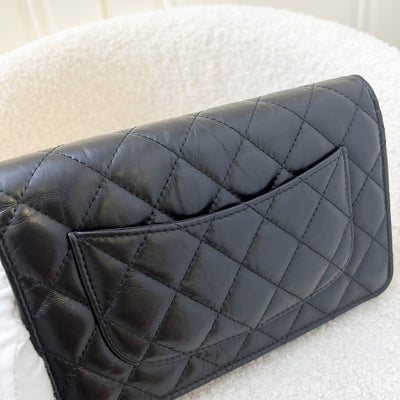 Chanel Reissue Wallet on Chain WOC in Black Distressed Calfskin AGHW