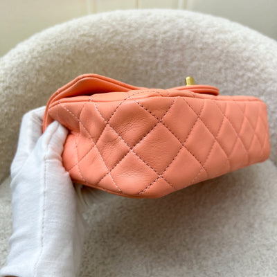 Chanel Pearl Crush Mini Rectangular Flap in Salmon Pink Lambskin and AGHW (Model: AS1787)