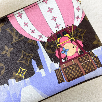 LV Christmas 2019 Hot Air Balloon Double Zip Pochette in Monogram Canvas GHW