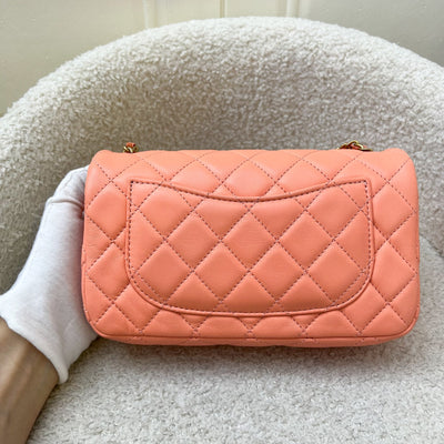 Chanel Pearl Crush Mini Rectangular Flap in Salmon Pink Lambskin and AGHW (Model: AS1787)