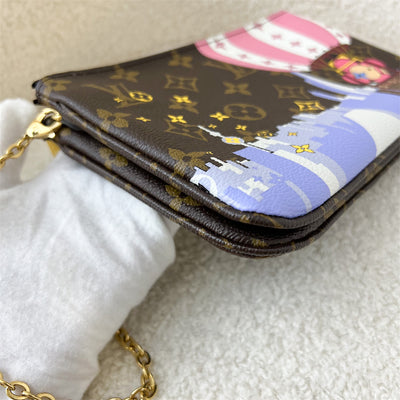 LV Christmas 2019 Hot Air Balloon Double Zip Pochette in Monogram Canvas GHW