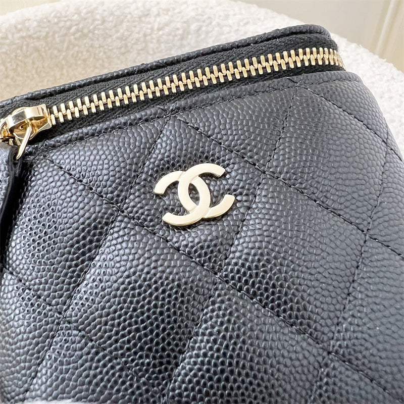 Chanel 21P Mini Cube Vanity in Black Caviar and LGHW