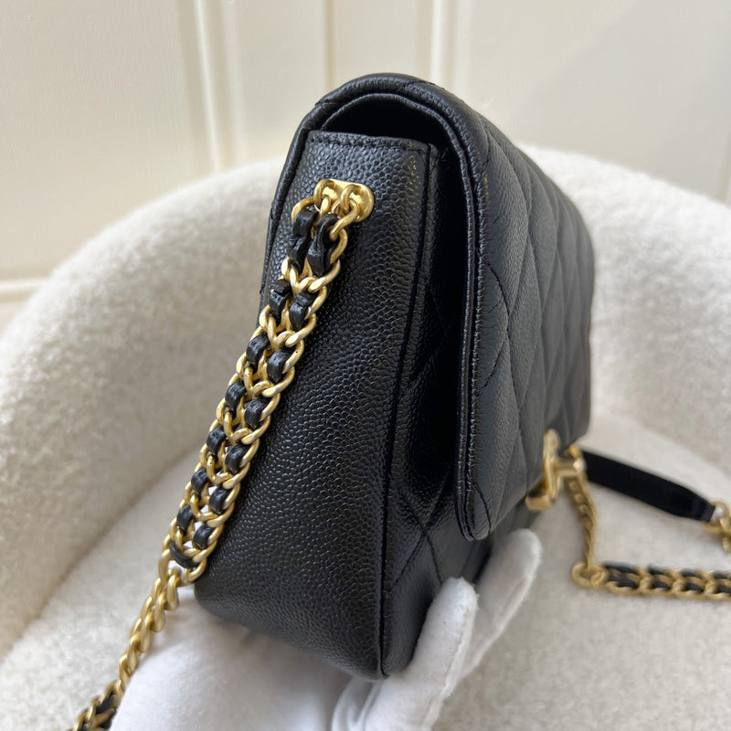 Chanel 22P Small / Mini Melody Flap in Black Caviar AGHW