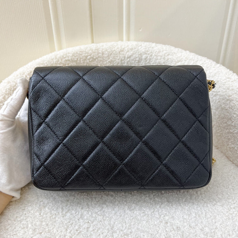 Chanel 22P Small / Mini Melody Flap in Black Caviar AGHW