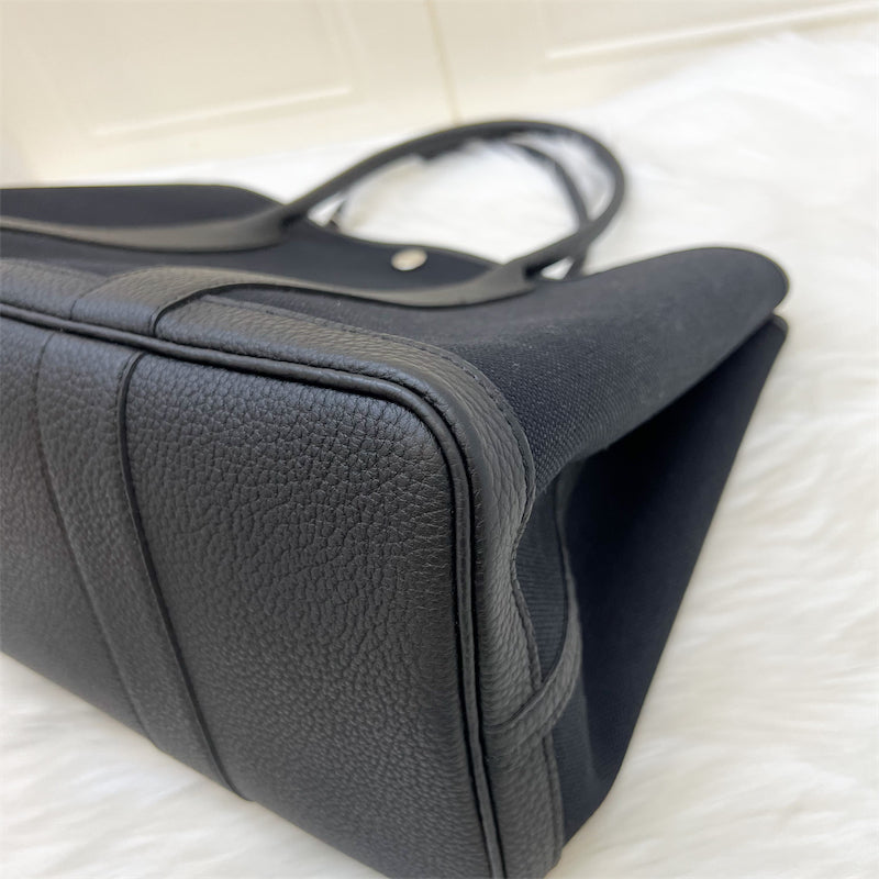 Hermes Garden Party 36 in Black Canvas, Black Negonda Leather and PHW