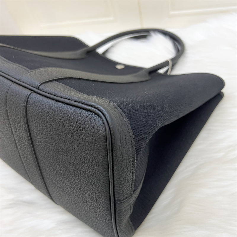 Hermes Garden Party 36 in Black Canvas, Black Negonda Leather and PHW