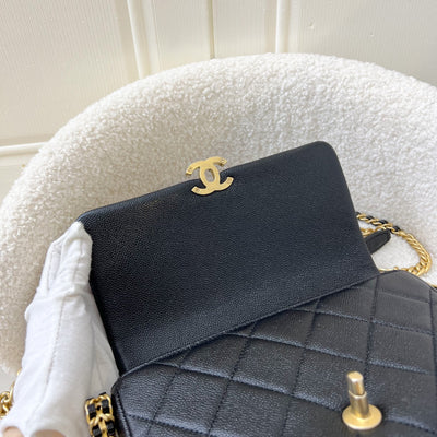 Chanel 22P Small / Mini Melody Flap in Black Caviar AGHW