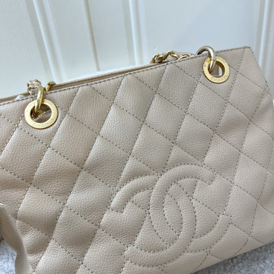 Chanel Petite Timeless Tote PTT in Beige Caviar and GHW