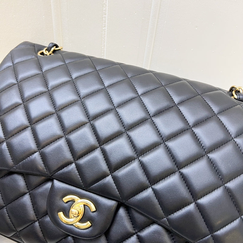 Chanel Maxi Classic Flap SF in Black Lambskin and GHW