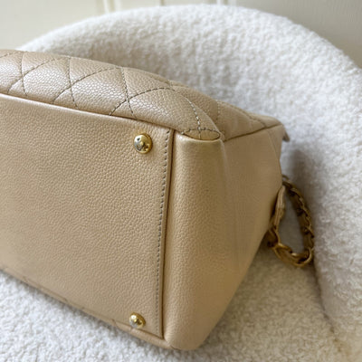 Chanel Petite Timeless Tote PTT in Beige Caviar and GHW