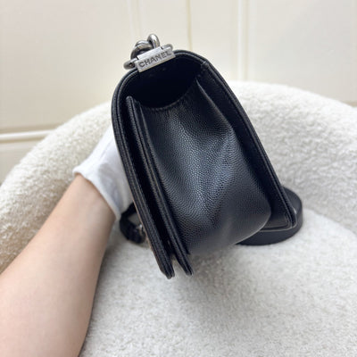 Chanel Small 20cm Boy Flap in Black Caviar and RHW (Model: A67085)