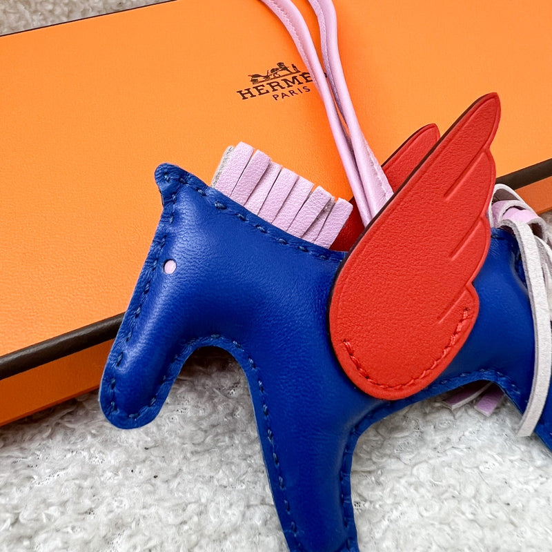 Hermes Rodeo Pegasus PM Charm in Mauve Sylvestre / Blue / Orange