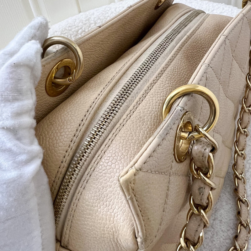 Chanel Petite Timeless Tote PTT in Beige Caviar and GHW