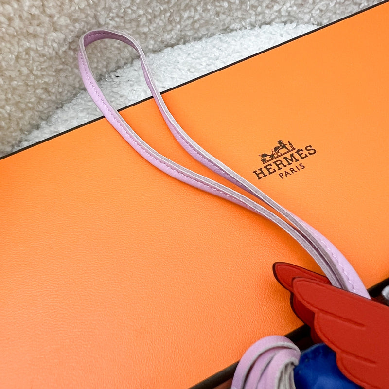Hermes Rodeo Pegasus PM Charm in Mauve Sylvestre / Blue / Orange
