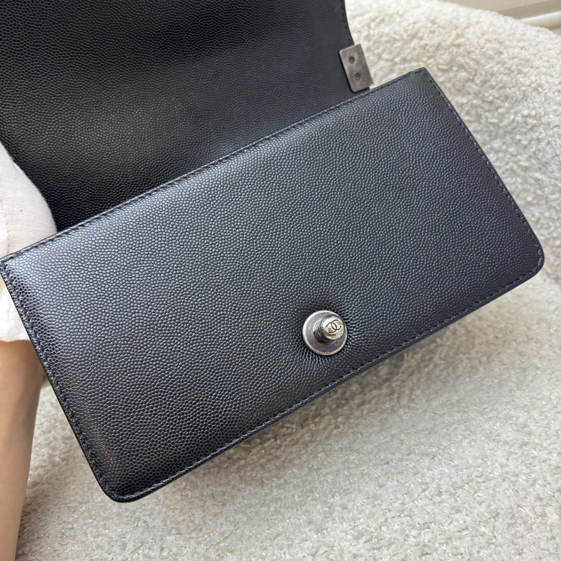 Chanel Small 20cm Boy Flap in Black Caviar and RHW (Model: A67085)