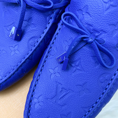 LV Mocassins in Electric Blue Empreinte Leather