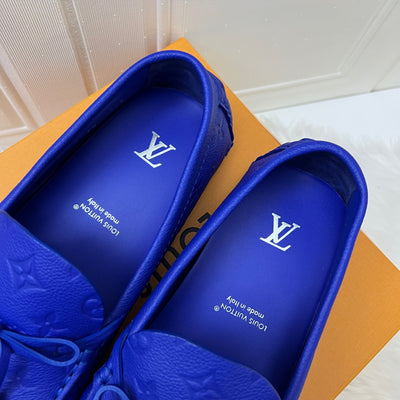 LV Mocassins in Electric Blue Empreinte Leather