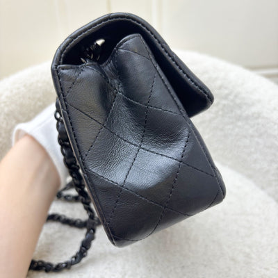 Chanel So Black Classic Mini Rectangle Flap in Black Lambskin and Black HW (Model: A69900)