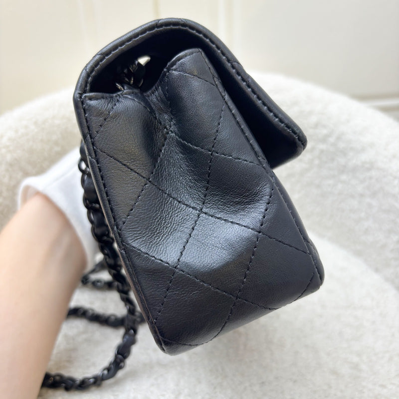 Chanel So Black Classic Mini Rectangle Flap in Black Lambskin and Black HW (Model: A69900)
