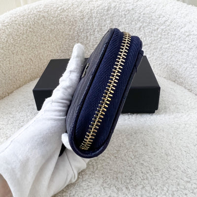 Chanel Classic Zippy Card Holder in Navy Caviar LGHW