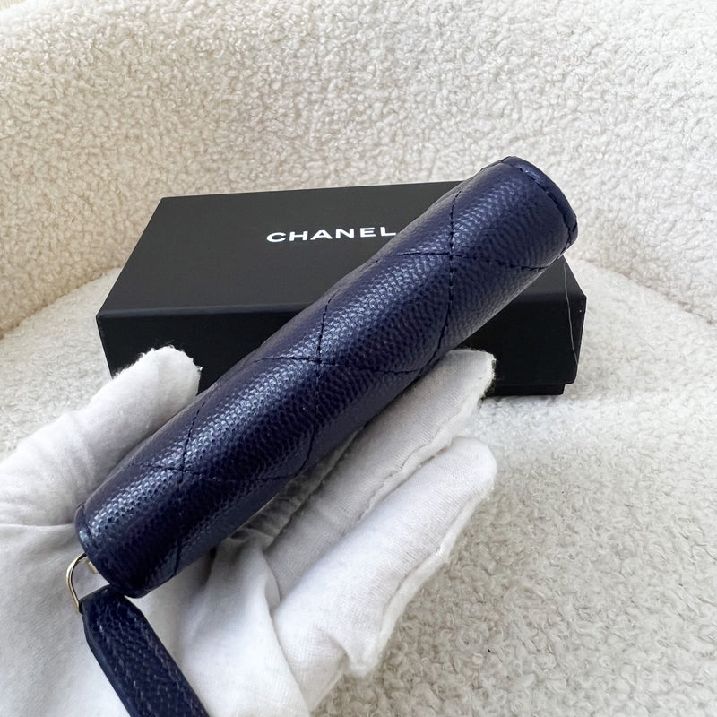 Chanel Classic Zippy Card Holder in Navy Caviar LGHW