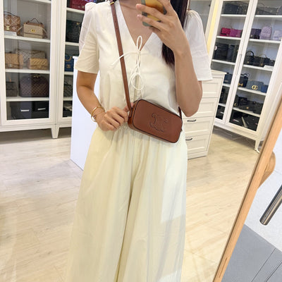 Celine Mini Camera Shoulder Bag in Tan Calfskin and GHW (Model:: 10J583DR8.04LU)