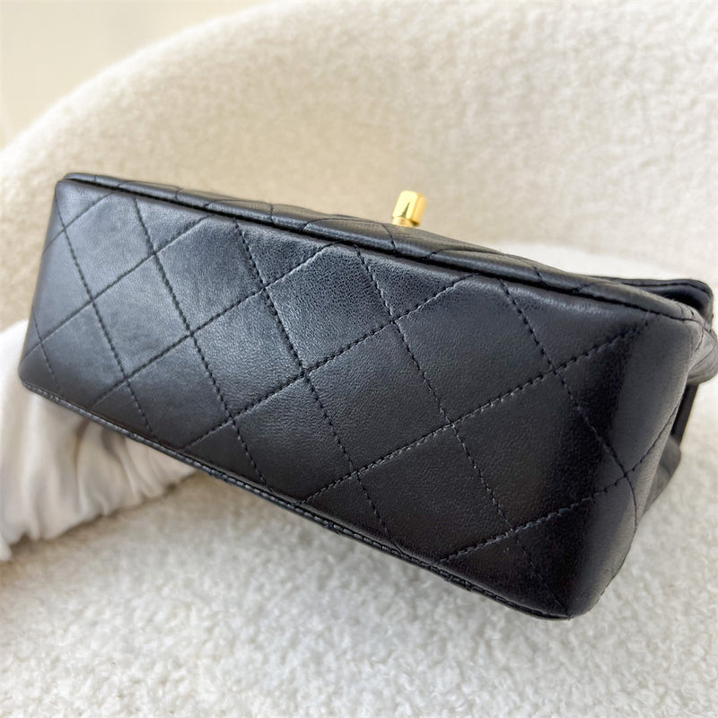 Chanel Vintage Square Mini Flap in Black Lambskin and 24K GHW