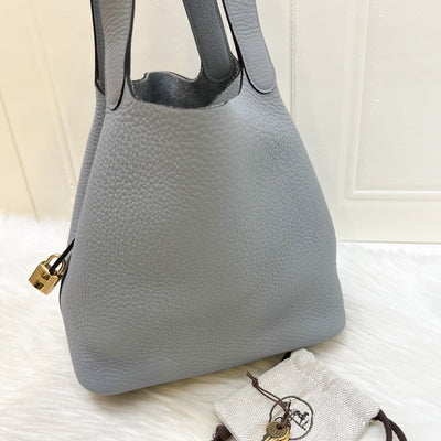 [Local Set - Mar 2025] Hermes Picotin 22 in Gris Panti Clemence Leather and Permabrass HW