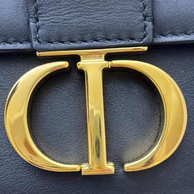Dior 30 Montaigne East-West Bag with Chain in Black Calfskin and GHW (Model: M9334UHEL)