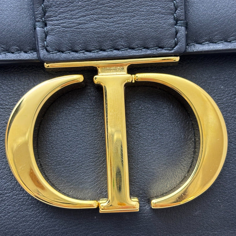 Dior 30 Montaigne East-West Bag with Chain in Black Calfskin and GHW (Model: M9334UHEL)
