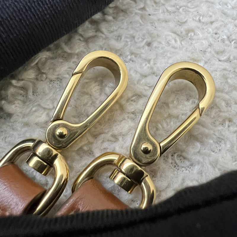 Miu Miu Mini Ivy Bag in Beige Canvas, Brandy Leather and GHW