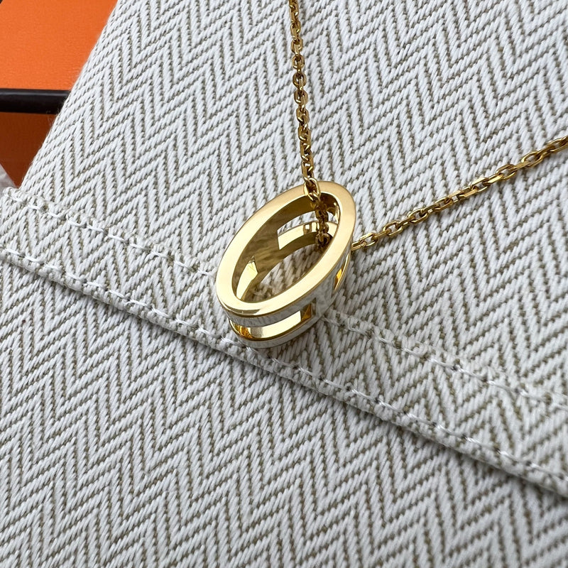 Hermes Pop H Pendant in Blanc White Enamel and GHW