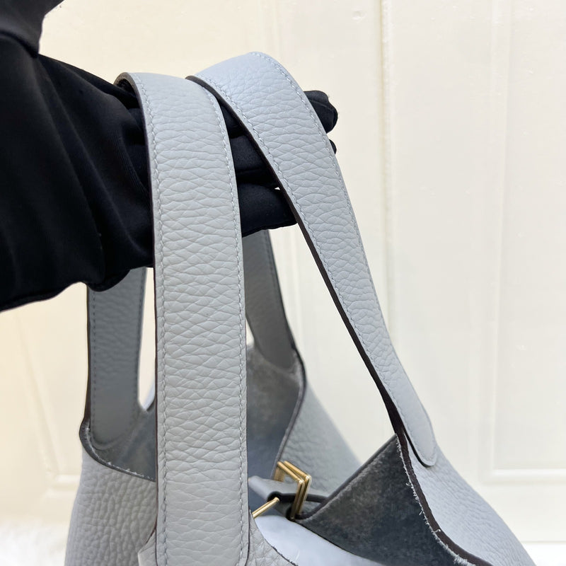 [Local Set - Mar 2025] Hermes Picotin 22 in Gris Panti Clemence Leather and Permabrass HW