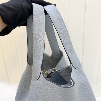 [Local Set - Mar 2025] Hermes Picotin 22 in Gris Panti Clemence Leather and Permabrass HW