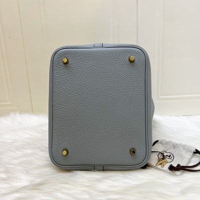 [Local Set - Mar 2025] Hermes Picotin 22 in Gris Panti Clemence Leather and Permabrass HW