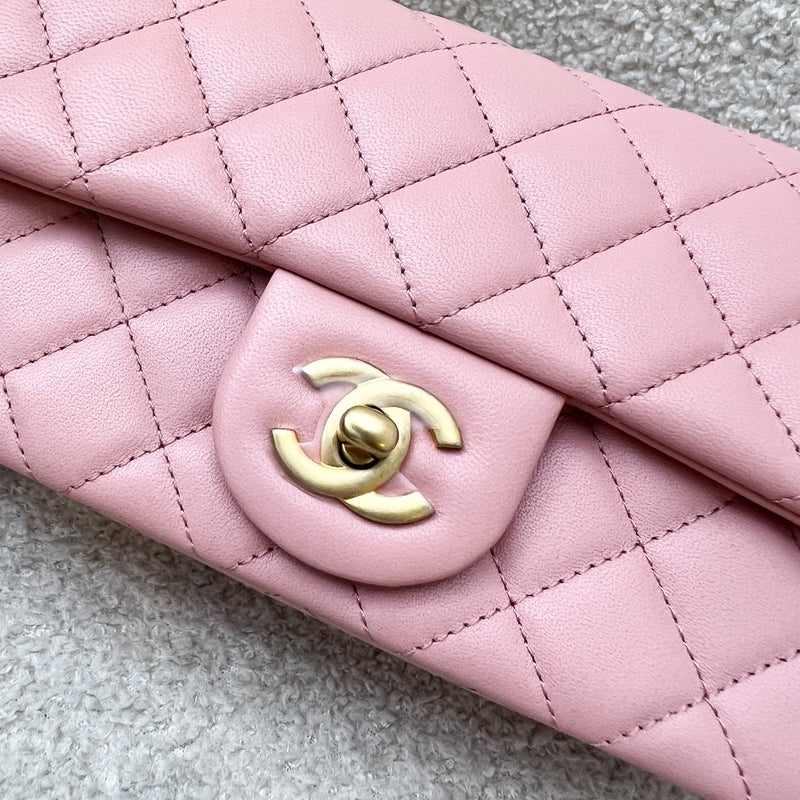 Chanel Pearl Crush Mini Rectangular Flap in 23K Pink Stiff Lambskin and AGHW