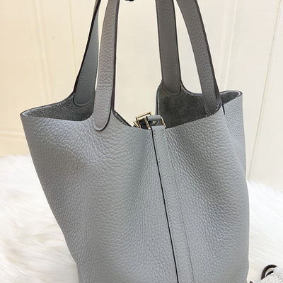 [Local Set - Mar 2025] Hermes Picotin 22 in Gris Panti Clemence Leather and Permabrass HW
