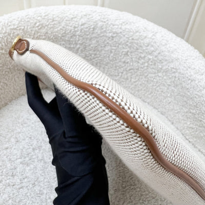 Miu Miu Mini Ivy Bag in Beige Canvas, Brandy Leather and GHW