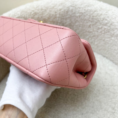 Chanel Pearl Crush Mini Rectangular Flap in 23K Pink Stiff Lambskin and AGHW