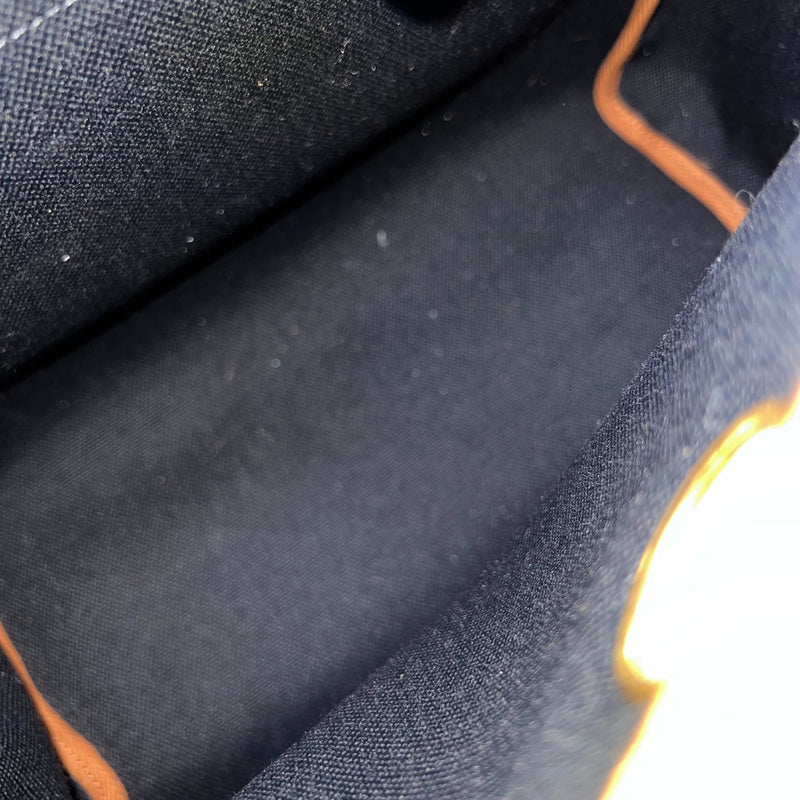 Hermes Herbag 31 Zip Retourne in Noir Black Canvas, Fauve Leather and GHW