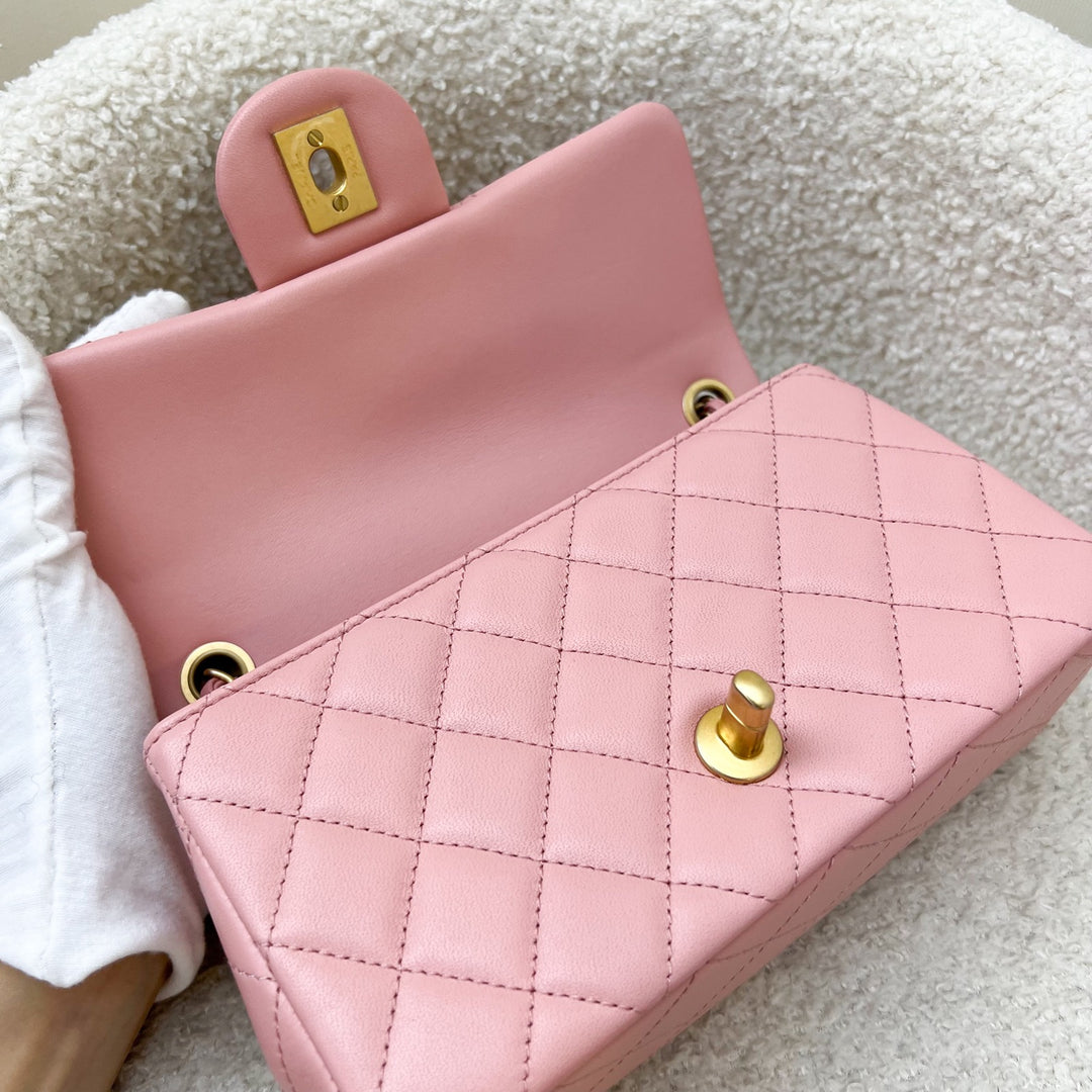 Chanel Pearl Crush Mini Rectangular Flap in 23K Pink Stiff