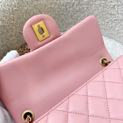 Chanel Pearl Crush Mini Rectangular Flap in 23K Pink Stiff Lambskin and AGHW