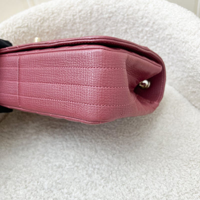 Chanel Medium Statement Flap in Chevron Quilted Dark Red / Pink Embossed Calfskin and LGHW (Model: A91587)