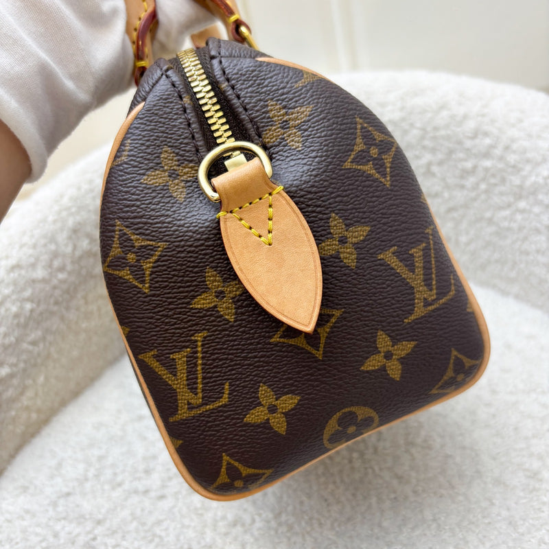 LV Speedy Bandouliere 20 in Monogram Canvas and Black Patterned Strap (Model: M46234)